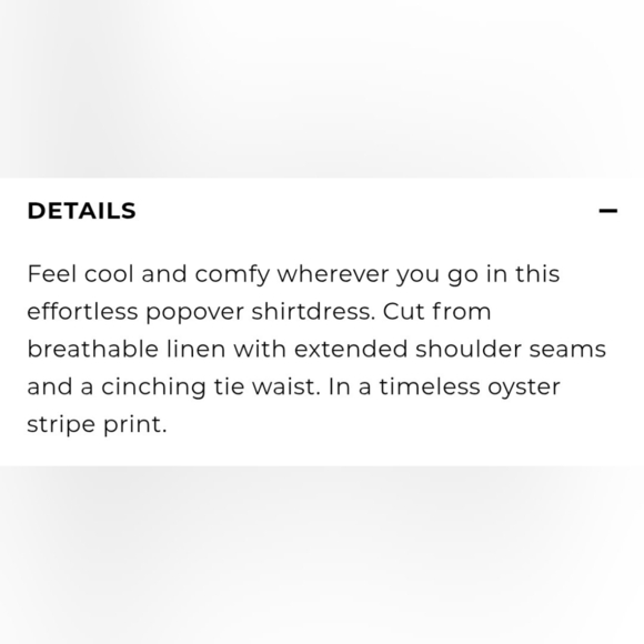 Talbots Linen Popover Shirtdress Oyster Stripe. - Picture 13 of 13